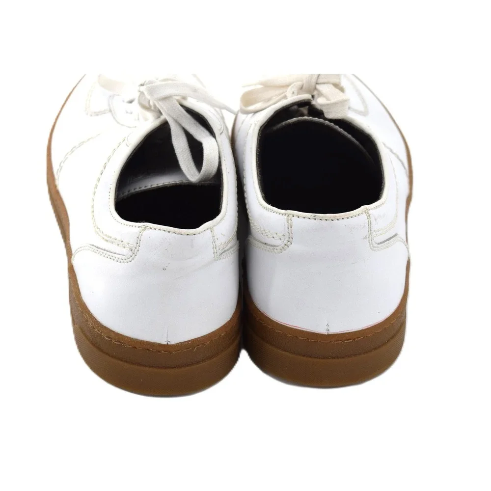 Bruno Magli Dominico Sneaker Mens 13 White Good Leather Low Top Gum Sole NWOT